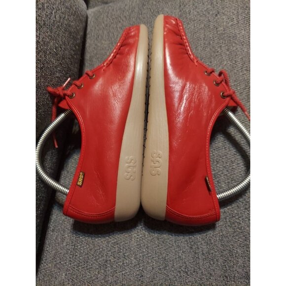 SAS Bounce Red Leather Lace Up Moccasins Genuine Shoes Womens Size 9.5 Comfort - Picture 7 of 10